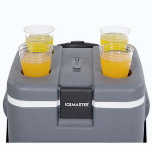 Icemaster biểu tượng tùy chỉnh 25L Xe đẩy PE bên ngoài thời gian dài cách nhiệt mát hộp cho thực phẩm với bánh xe và xử lý - Product Image 4