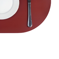Set de table ovale en cuir PVC, imperméable, résistant à l'huile, isolant thermique, style nordique, pour hôtels et restaurants