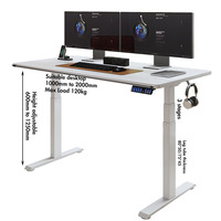 Bureau d'ordinateur de bureau en métal personnalisé, moderne, ergonomique, sain, à double moteur électrique, à levage automatique, 3 niveaux, CIE D1-2, vente chaude