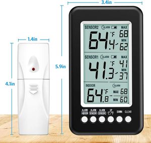 Độ chính xác cao bên trong bên ngoài đa Nhiệt kế kỹ thuật số với âm thanh báo động bàn treo tường cho nhà hàng sử dụng Hầm Rượu - Product Image 6