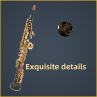 Ehrman Earl Mann Black Paint Gold Lacquer Brass BB Tone Soprano Saxophone Drop B