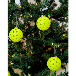 Adorno de bola de Navidad, decoración colgante redonda de plástico para árbol, regalo navideño, cordón para llavero, 40 agujeros, verde - Product Image 2