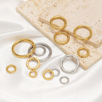 Connecteur de collier en acier inoxydable plaqué or 18 carats de haute qualité, rond et lisse, étanche, fermoir universel, fermoir à ressort, porte-clés