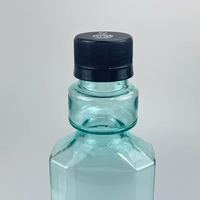 Bouteilles en plastique vert transparentes carrées de 500 ml, flacons vides pour bain de bouche avec compartiment doseur gradué pour soins bucco-dentaires
