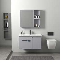 Miroir de salle de bain moderne de luxe à LED avec lavabo résistant à l'eau pour hôtels et carcasse en aluminium