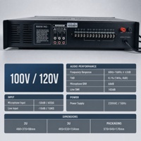 Amplificateur PA à tension constante 120W à 180W avec contrôle USB Bluetooth 4, 6 ou 8 zones pour systèmes de sonorisation commerciaux