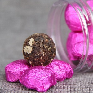 Té Pu'er Mu Zhi al por mayor, <span class=keywords><strong>Serie</strong></span> Pequeña Tuocha 'Tuo de Hoja de Loto', Té Pu'er Maduro en Lata Pequeña con Hoja de Loto - Product Image 4