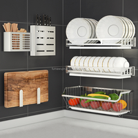 Égouttoir mural de cuisine en acier inoxydable 304, support de rangement pour évier, égouttoir à vaisselle, fourniture d'usine