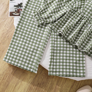 Set di Abbigliamento per <span class=keywords><strong>Bambina</strong></span> Autunno 2026, Moda Bambini, Camicia a Quadri Verde a Maniche Lunghe + Pantaloni, Set di 2 Pezzi alla Moda - Product Image 6