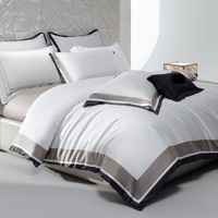 ODM/OEM blanc couleur unie textiles de maison 100% égyptien longue agrafe coton housse de couette soyeux drap de lit ensemble de literie fournisseur