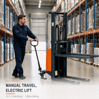 Transpalette semi-électrique 2000 kg 12V 15A avec chargeur pour ligne de montage et manutention de marchandises