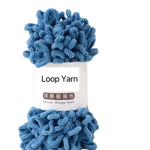 100% Polyester parmak döngü iplik yüksek mukavemetli el örgü tıknaz şönil ile boyalı fantezi desen kabarık nakış toptan - Product Image 3