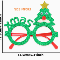 Décorations de Noël style nœud papillon argenté les plus vendues, lunettes de Noël, fournitures de fête pour enfants, articles de Noël, montures