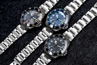Montre automatique pour homme de style premium, cadran bleu, bracelet en titane, lunette lumineuse, montre sport mécanique