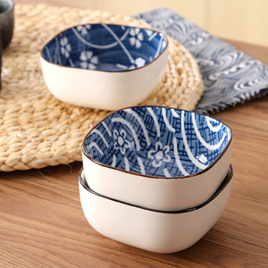 Petites Assiettes en céramique de Bohème peintes à la main avec logo personnalisé Bol en porcelaine de couleur émaillée Assaisonnement ménager Motif végétal complexe - Product Image 2