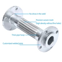 Bride en acier inoxydable soufflet SS304 tuyau en métal tressé tuyau de vapeur haute température pression métal doux connexion tuyau Flexible