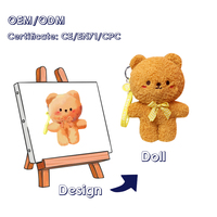 Porte-clés en peluche personnalisé à faible MOQ, porte-clés ours en peluche, poupée animale personnalisée, porte-clés en peluche sur mesure