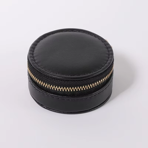 EQ Brand Biodegradable Custom Logo Mini PU Leather Fashionable Jewelry <b>Box</b> Convenient Zipper Travel Organizer <b>Soft</b> Velvet - Product Image 1