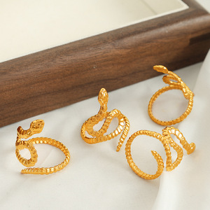 Snake Shape Gold Plated <b>Ring</b> <b>Adjustable</b> Unisex Fashion Jewelry Gift - Product Image 3