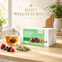 Thé aux fruits et herbes faible en calories, saveur fraîche, enrichi en vitamine C et thé blanc, pour une peau éclatante et une immunité renforcée – Vente directe usine OEM
