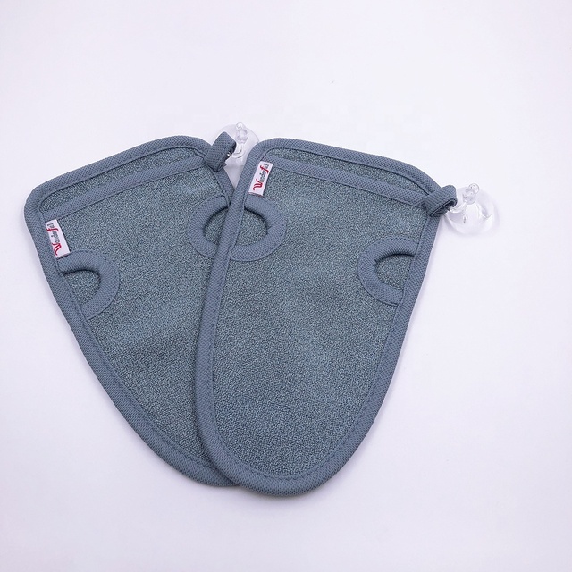 2Pcs Exfoliating Gloves Shower Scrub Exfoliator Mitt Bath Loofah Body Scrubber Hammam Towel for Women Men Dead Skin Cell Remove