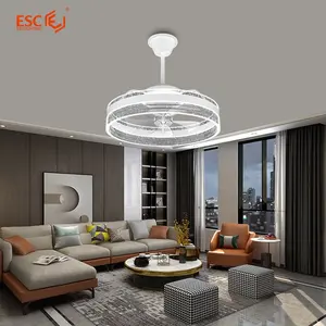 Smart home led ceiling fan reverse function silent 6 fan speed dimmable ceiling light with fan