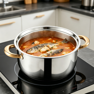 Conjunto de Utensílios de Cozinha Antiaderentes em Aço Inoxidável FLEY 6 Peças, 3 Panelas para Hotpot, Utensílios de Cozinha por Atacado para Uso Doméstico e em Restaurantes - Product Image 2