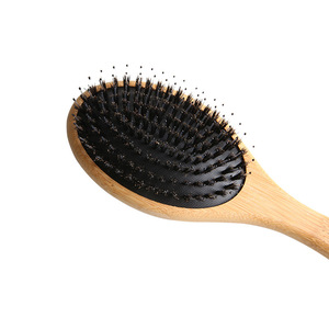 แปรงผมไม้ทรงวงรีพร้อมแปรงนวดขนหมูป่าสำหรับดูแลและจัดแต่งทรงผม - Product Image 4