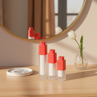 Emballage cosmétique sans air en forme carrée de 15 ml/30 ml/50 ml avec pompe pulvérisatrice rotative pour crème pour le visage, lotion, shampoing, sérum pour la peau