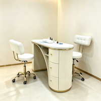 Table de manucure avec collecteur de poussière, bureau de beauté moderne pour salon de manucure, 3 tiroirs, poste de travail pour technicien en ongles