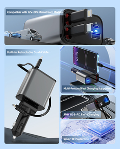 Chargeur de voiture super rapide, charge rapide 3.0/USB-C PD 50W, adaptateur de voiture multi-ports pour iPhone et Android - Product Image 5