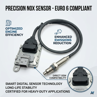Sensor de NOx Premium TB de 12V A0101531828 para Detroit Diesel Freightliner Cascadia, Control de Emisiones EPA17, 12 Meses de Garantía