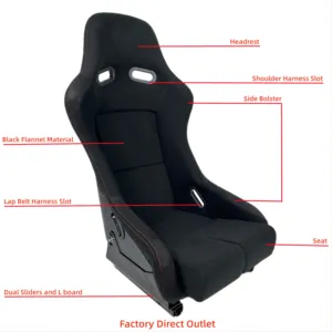 Benutzer definiertes Logo Universal Simulator Stoff Fiberglas Racing Sitz Eimer Sitze für Auto