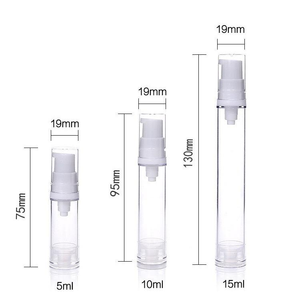 Clear PET Cylinder Cosmetic <b>Bottles</b> with Airless Pump 5ml 10ml Travel Size Serum Lotion Packaging - Product Image 3