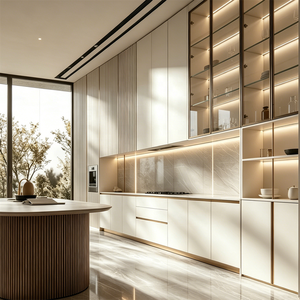 Gabinetes de <span class=keywords><strong>Cocina</strong></span> Modernos de Foshan, Gabinetes Modulares Blancos, Gabinetes de <span class=keywords><strong>Cocina</strong></span> Listos para Armar, Gabinetes Lacados, Laminados, Personalizados de Fábrica - Product Image 4