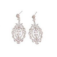 Pendientes de Lujo Marquise CZ para Novia, Estilo Lámpara Vintage, Joyería de Declaración 2026Holesale B2B, Regalo de Aniversario para Mujer