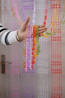 Rideau de porte perlé multicolore aux couleurs vives, en forme de calebasse et de gourde, motif Arc-en-ciel Huit Trésors, avec cristaux, pour décoration de pièce et de fête, Vente en gros OEM