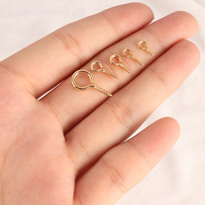 미니 스테인리스 스틸 나사형 아일릿 핀 100개 주얼리 제작 부품 진주 비즈 나사 고리 클립 장식 - Product Image 3