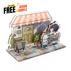 Customizable Cartoon Humanoid Ornaments Multi-Insert Scene DIY Character Acrylic Plastic Crafts for Desktop Ornaments or Stand