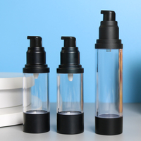 Flacon pompe airless noir mat pour fond de teint, crème BB et soins de la peau – ABS + Aluminium pour une cohérence de formule optimale jusqu'à la dernière goutte