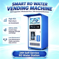Distributeur d'eau à filtration 5 étapes, à monnayeur, eau froide, osmose inverse, paiement par billet, solaire, antivol, 24h/24, libre-service, pour la communauté