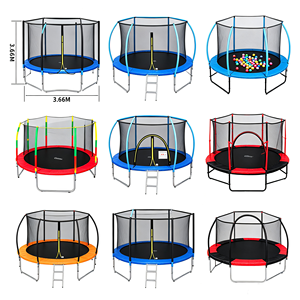 Trampolino Arcuato per Bambini da Esterno con Scala, Capacità 200kg, Rete di Sicurezza, <span class=keywords><strong>3</strong></span> Gambe a U, Attrezzatura per Esercizi di Salto in Famiglia - Product Image 6