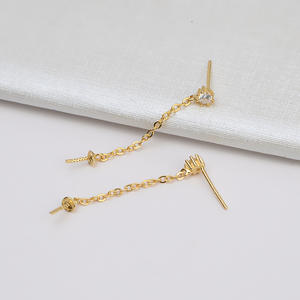 Boucles d'oreilles en argent S925 pour femme, tendance, 1020, accessoires de bricolage, forme de feuille simple, boucles d'oreilles personnalisées en perles, design à visser - Product Image 5