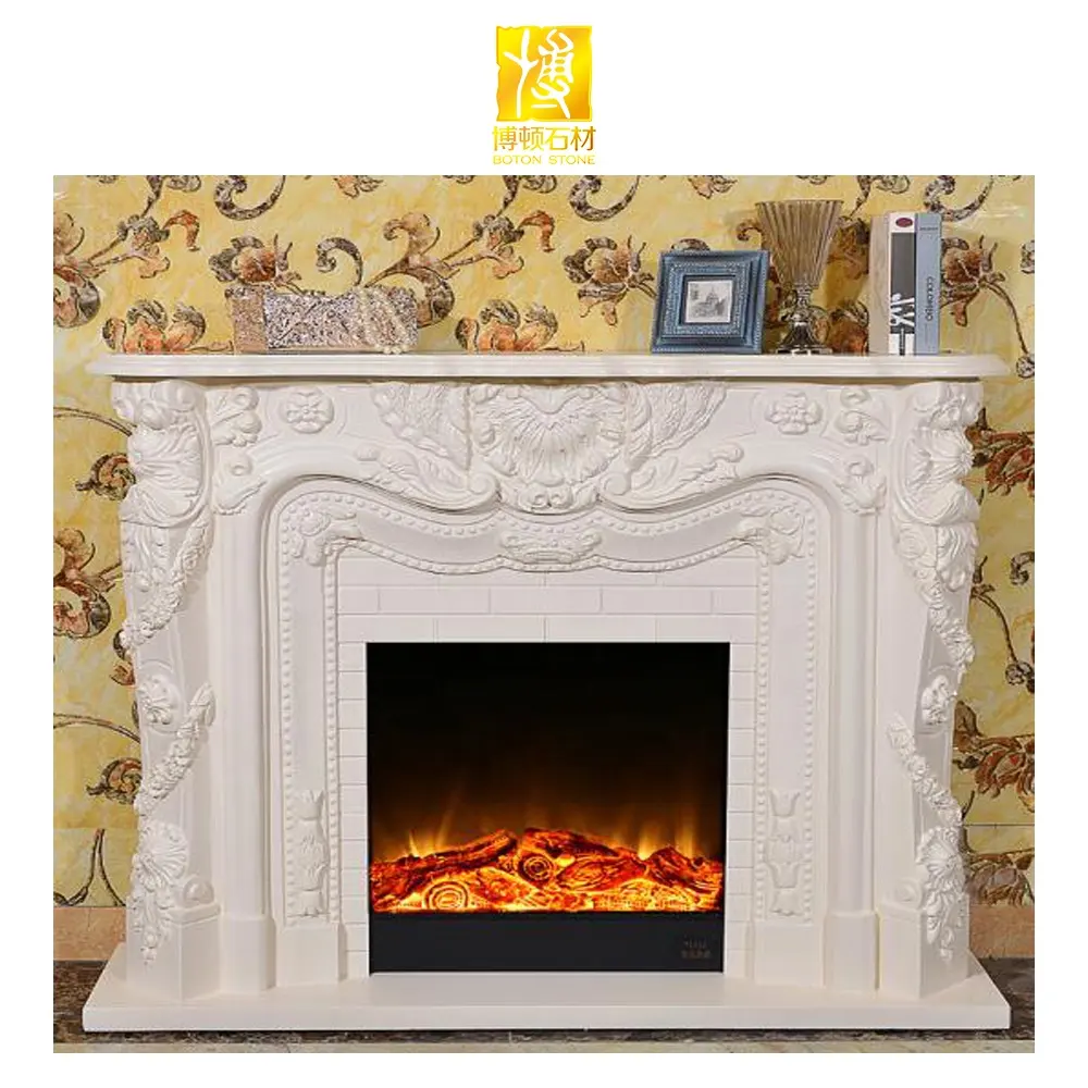 BOTON STONE Kamine China Faux Stone White Mantel Künstlicher Kamin Indoor