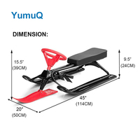 YumuQ extérieur réglable avant Ski siège en plastique dur Sports d'hiver traîneaux de neige curseur luge adulte