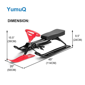 YumuQ extérieur réglable avant Ski siège en plastique dur Sports d'hiver traîneaux de neige curseur <span class=keywords><strong>luge</strong></span> adulte - Product Image 5