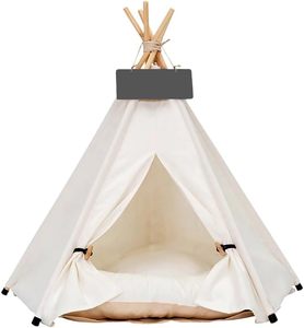 Custom Pet Teepee Dog & Puppy Tents Tipi Bed Portable Houses with Thick Cushion - Product Image 1