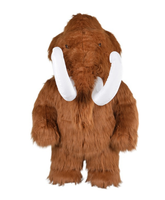 Costume en peluche de mamouth à dents blanches, mascotte de scène préhistorique de l'ère glaciaire, pour la création d'ambiance dans les sites touristiques et les défilés de rue