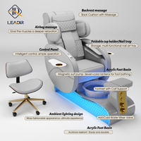 Fauteuil de Pédicure Spa Électrique de Luxe avec Massage et Jet Magnétique, en Cuir PU, pour Soin des Pieds, Manucure et Équipement de Salon de Beauté
