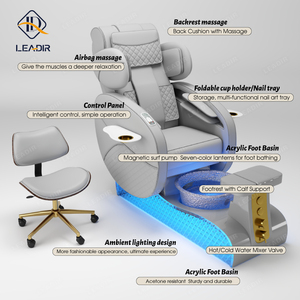 Beauty Shop Salon-Ausstattung PU-Leder Fußpflege-Manikürstuhl Elektrischer <span class=keywords><strong>Massage</strong></span> Luxus Magnet-Jet-Spa-Pedikürstuhl - Product Image 4